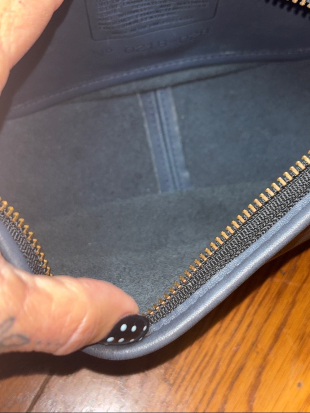 Vintage Coach USA Made Glove Tanned Leather Crossbody Bag Style 028 Navy Blue - Picture 8 of 10